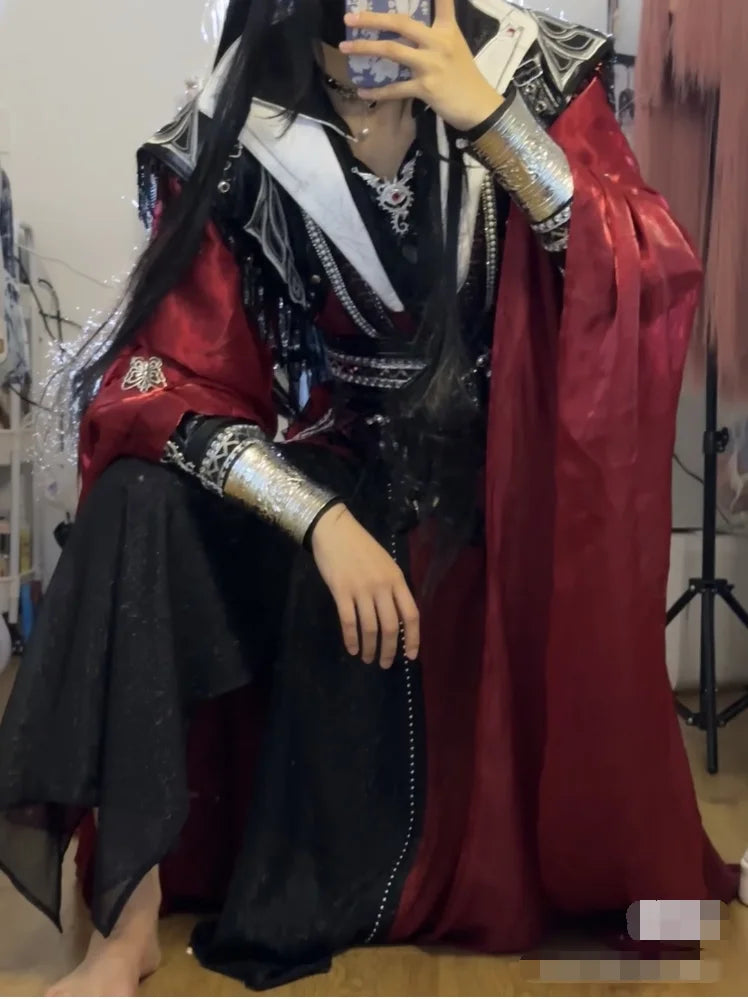 Chinese TV Series TGCF Tian Guan Ci Fu Xie Lian Hua Cheng Cosplay Costume Hua Cheng  Cos Dress Hanfu Full Set