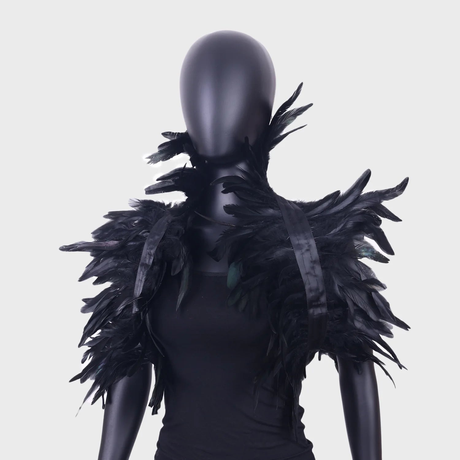 Gothic Feather Shawl Halloween Party Prom Performance Chicken Feather Accessory Cape Cloak Cosplay Costumes Poncho for Women Men