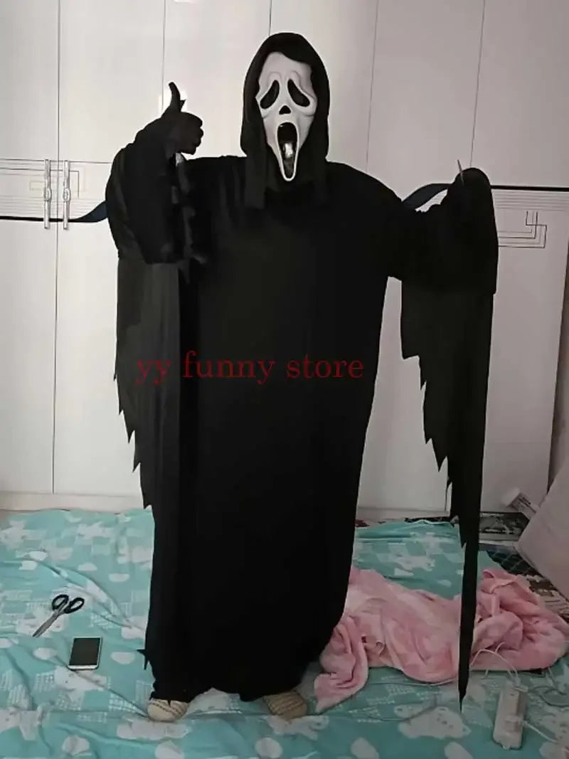 Kids Scream Costume Children Fancy Dress Halloween Party Horror Death Ghostface Costume Boys Teens