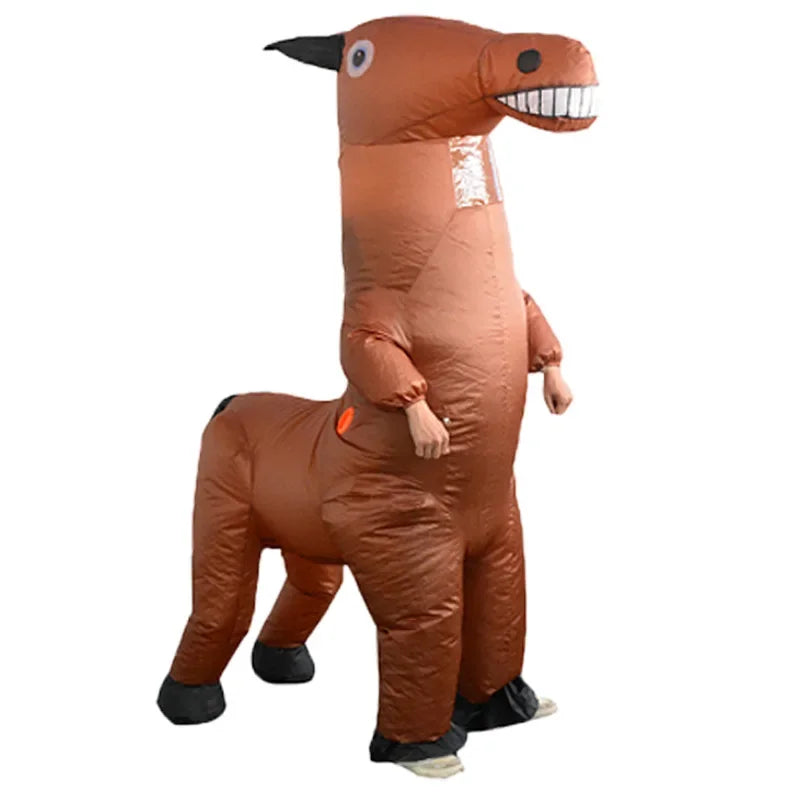 Horse Inflatable Costumes for Adults, Halloween Wear, Carnival Party Mascot, Men Women Dress Up Props Performance Outfit