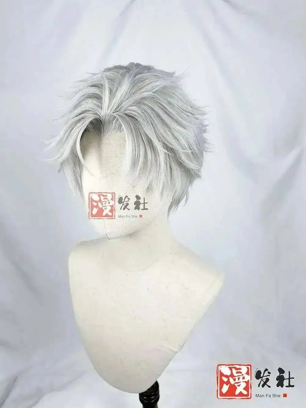 Styled Sylus wig Love And Deepspace Relentless Conqueror Cosplay Customized Men Synthetic Wig Grey Onychinus Halloween Party