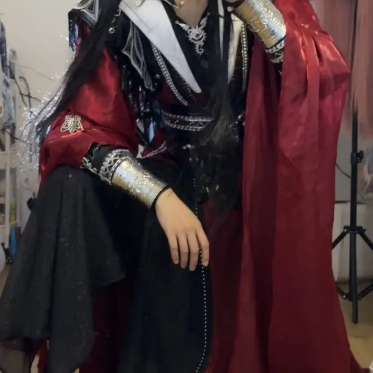 Chinese TV Series TGCF Tian Guan Ci Fu Xie Lian Hua Cheng Cosplay Costume Hua Cheng  Cos Dress Hanfu Full Set