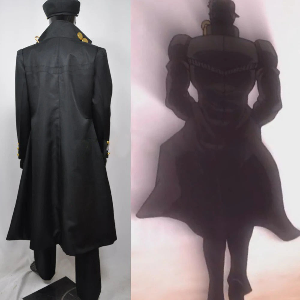 IN STOCK Part 3 Stardust Crusaders Kujo Jotaro Kujo Black Outfit Uniform Anime Cosplay Costume Halloween Theme Party