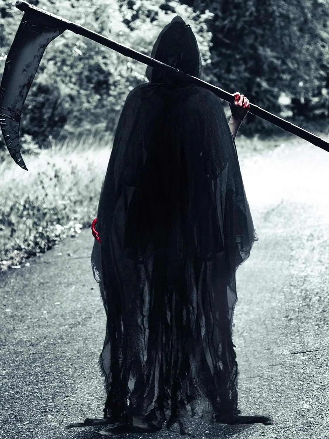 Halloween Hooded Cloak Medieval Renaissance Gothic Wizard Robe Scary Grim Reaper Cosplay Costume for Unisex