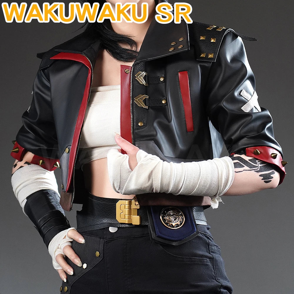 IN STOCK Vi Cosplay Costume Anime Arcane Cosplay【S-3XL】WakuWaku-SR Women Halloween Arcane Vi Cosplay Coat Metal Plus Size LOL