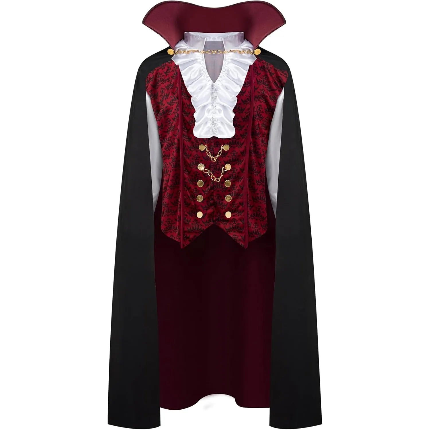 Halloween Men‘s Vampire Costume ,Halloween Men's Vampire Cape, Dracula Costume Men