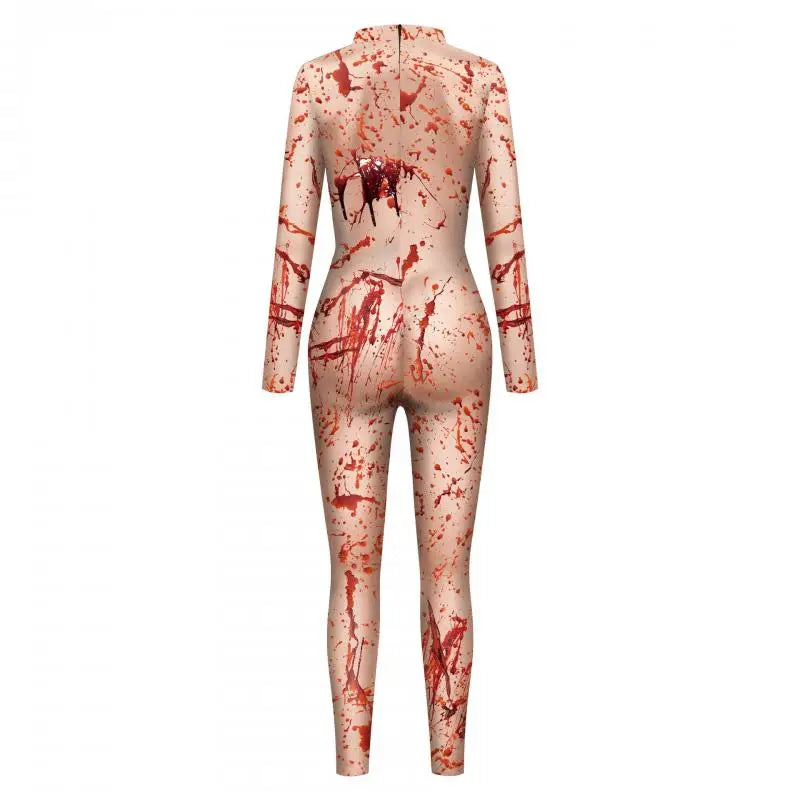 Color Cosplayer Zombie Jumpsuits Women Halloween Party Cosplay Costumes Gothic Ghastly Performance Catsuits Role Playing Costume