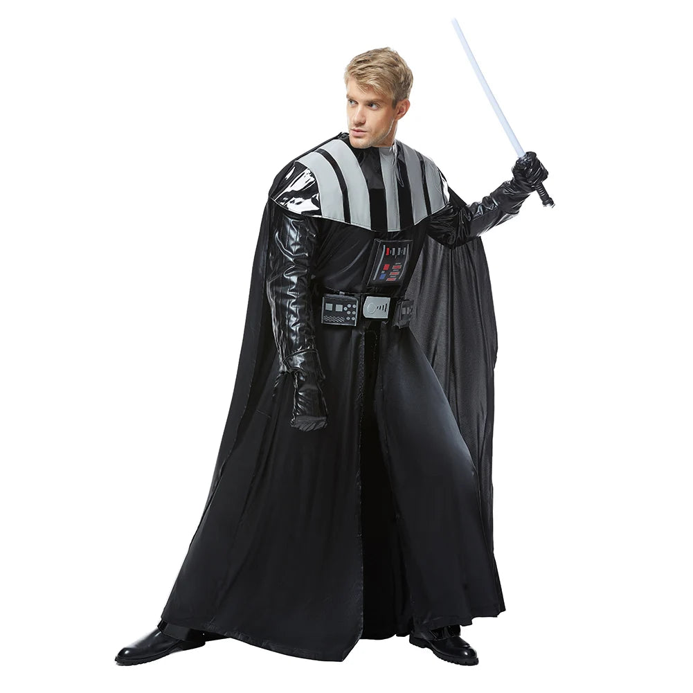 Halloween Darth Cos Vader Cosplay Costume Jumpsuit Vest Cloak Black Uniform Movie Battle Space Adult Men Carnival Disguise Suit