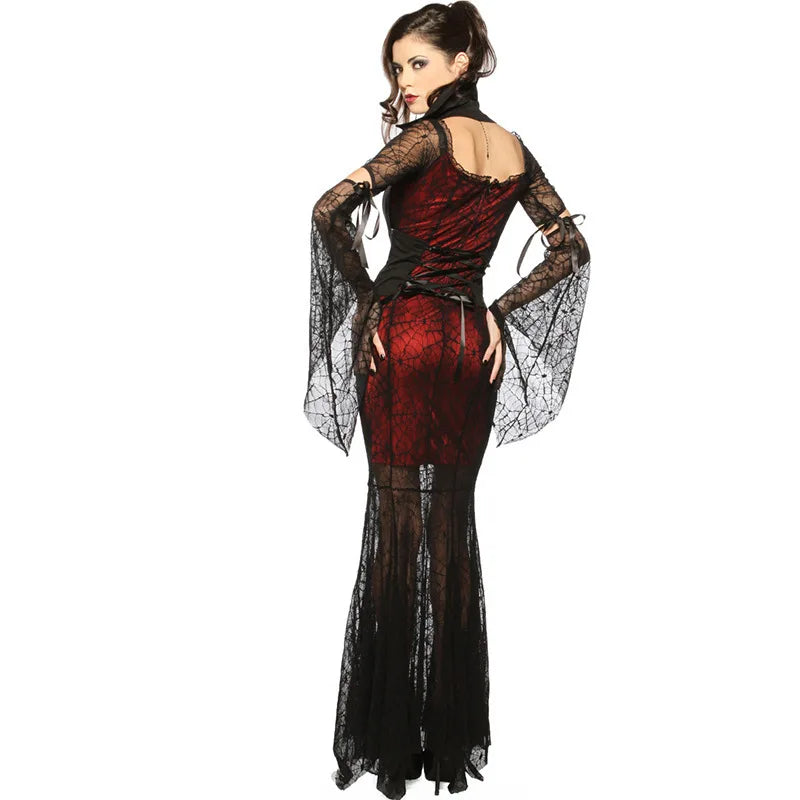 Halloween Easter Masquerade Gothic Vintage Royal Court Devil Vampire Costume Hen Party Scary Horror Witch Cosplay Dress