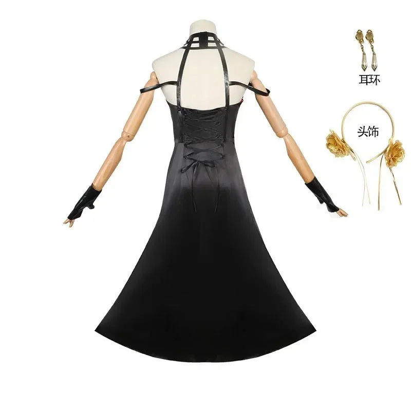 Anime Yor Forger Cosplay costume Headband Earrings Leather Stocking Wig dress full set for Halloween Carnival Party Comic Con