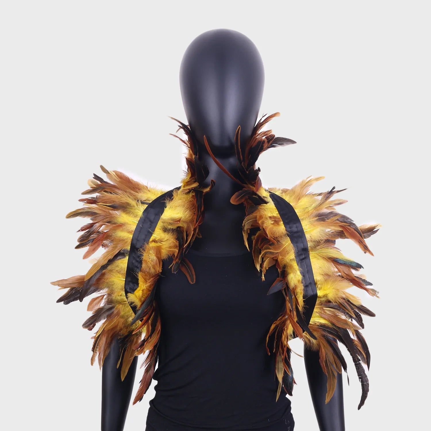 Gothic Feather Shawl Halloween Party Prom Performance Chicken Feather Accessory Cape Cloak Cosplay Costumes Poncho for Women Men