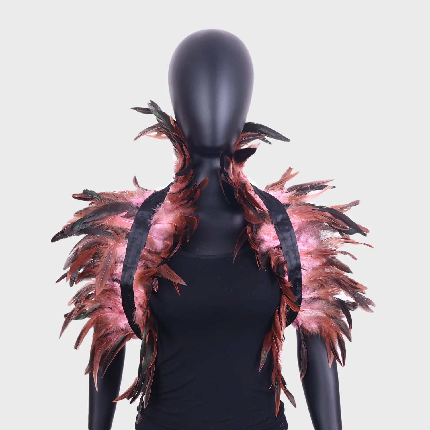 Gothic Feather Shawl Halloween Party Prom Performance Chicken Feather Accessory Cape Cloak Cosplay Costumes Poncho for Women Men