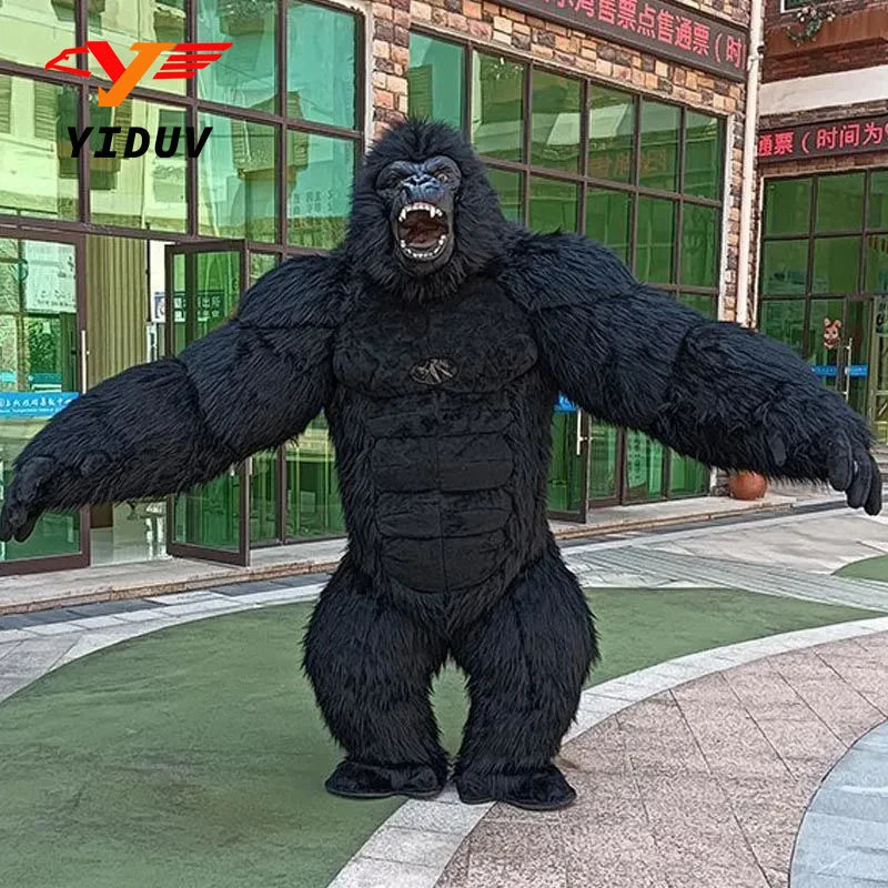 Inflatable 2M/2.6M/3M Big King Kong Gorilla Mascot Cosplay Costumes Party Advertising Plush Cartoon Doll Clothing Adult Fursuit