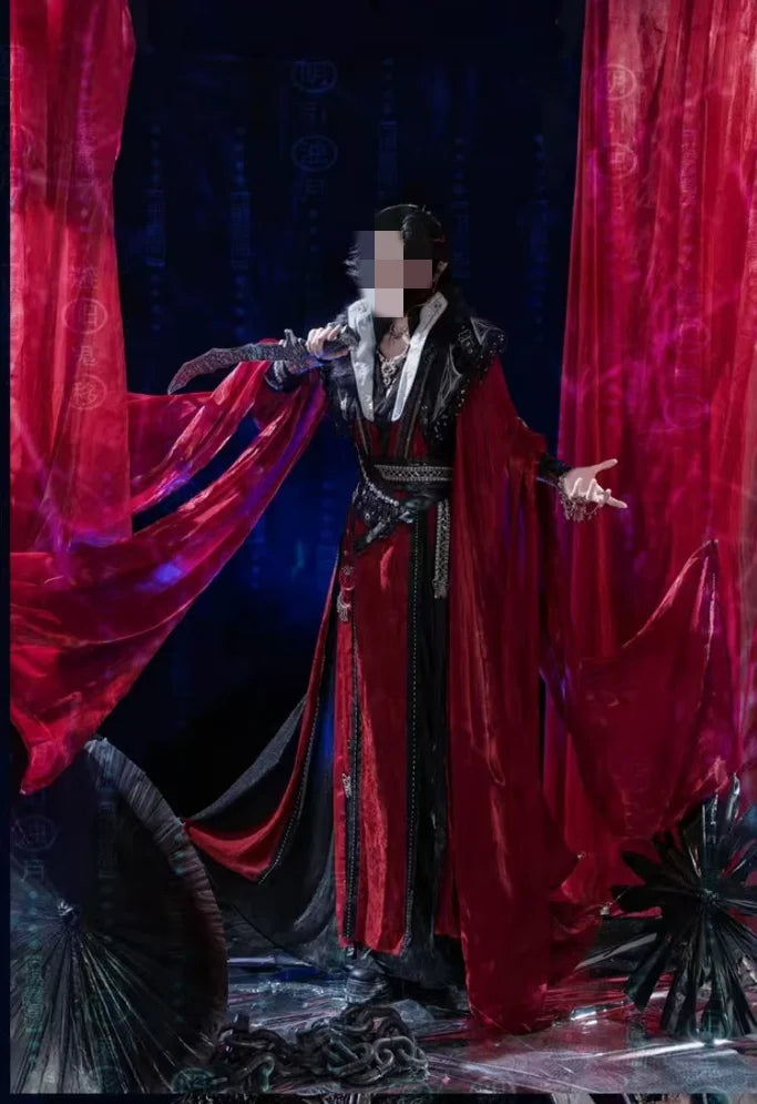 Chinese TV Series TGCF Tian Guan Ci Fu Xie Lian Hua Cheng Cosplay Costume Hua Cheng  Cos Dress Hanfu Full Set