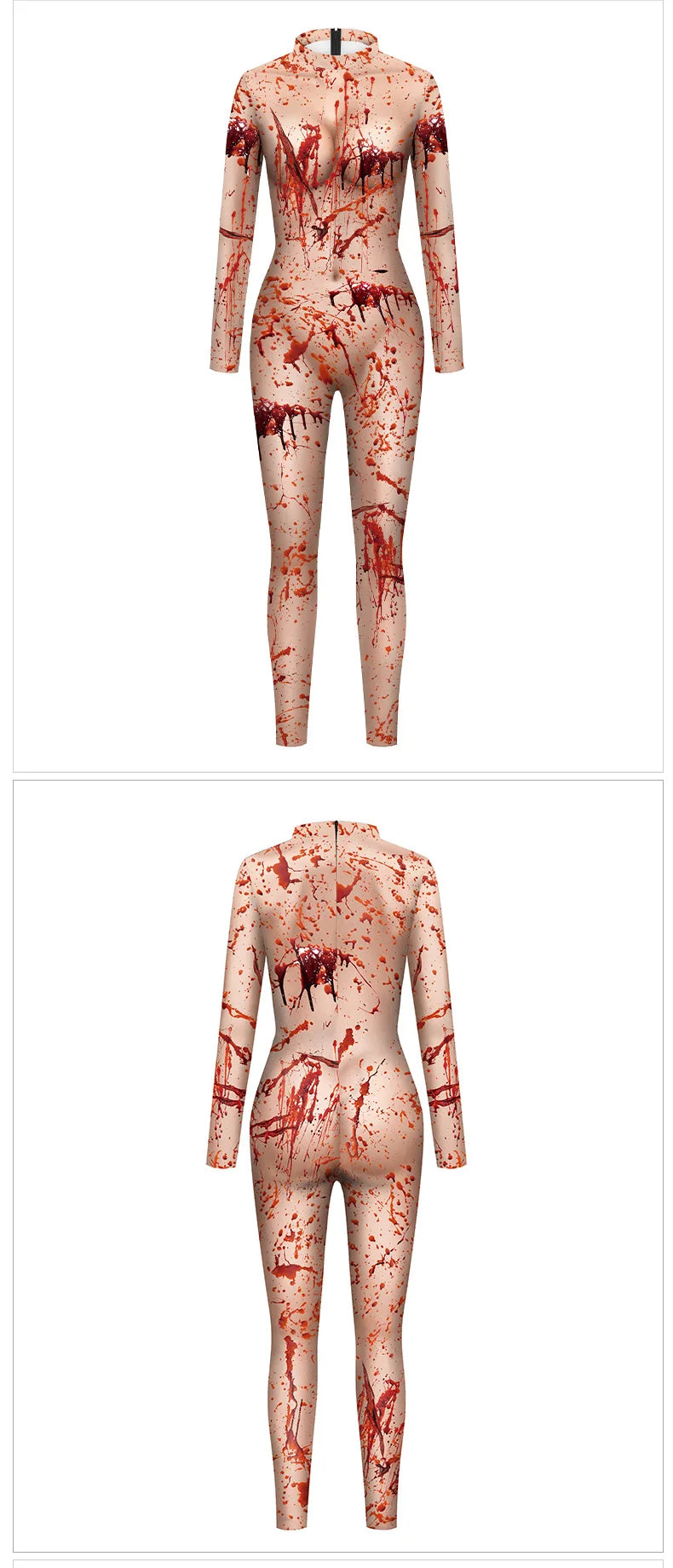 Color Cosplayer Zombie Jumpsuits Women Halloween Party Cosplay Costumes Gothic Ghastly Performance Catsuits Role Playing Costume