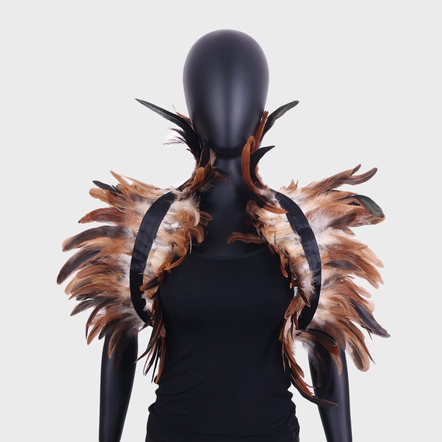 Gothic Feather Shawl Halloween Party Prom Performance Chicken Feather Accessory Cape Cloak Cosplay Costumes Poncho for Women Men
