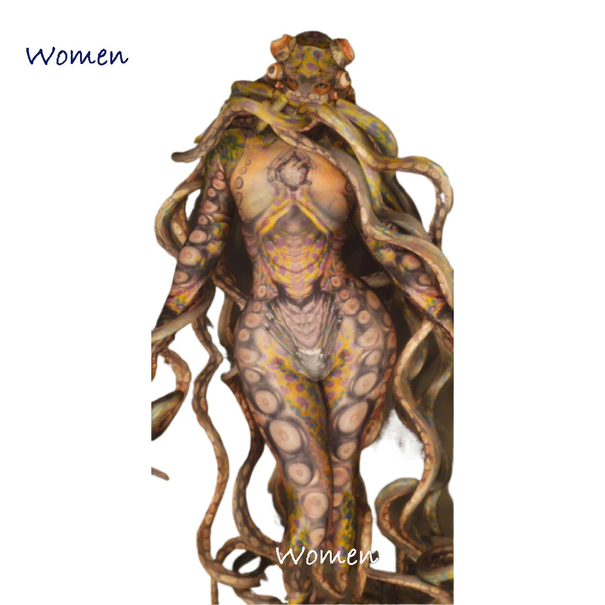 Tentacle Terrible Octopus Monster Cosplay Costume Women Men Scary Halloween Party Jumpsuit Adult Role Playing Dance Bodysuit