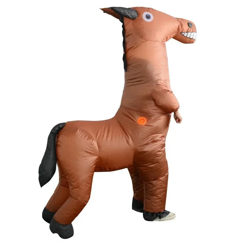 Horse Inflatable Costumes for Adults, Halloween Wear, Carnival Party Mascot, Men Women Dress Up Props Performance Outfit