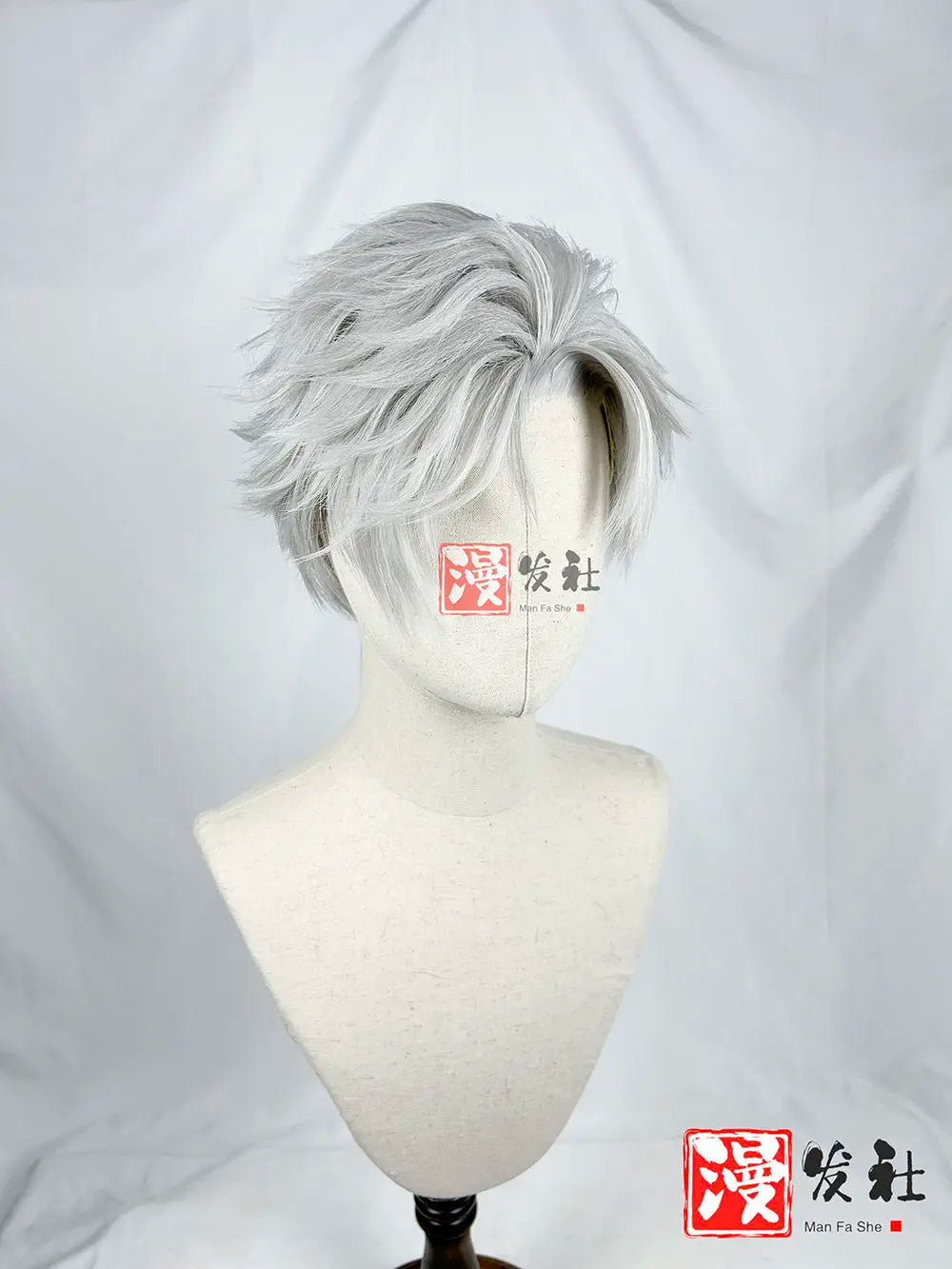 Styled Sylus wig Love And Deepspace Relentless Conqueror Cosplay Customized Men Synthetic Wig Grey Onychinus Halloween Party