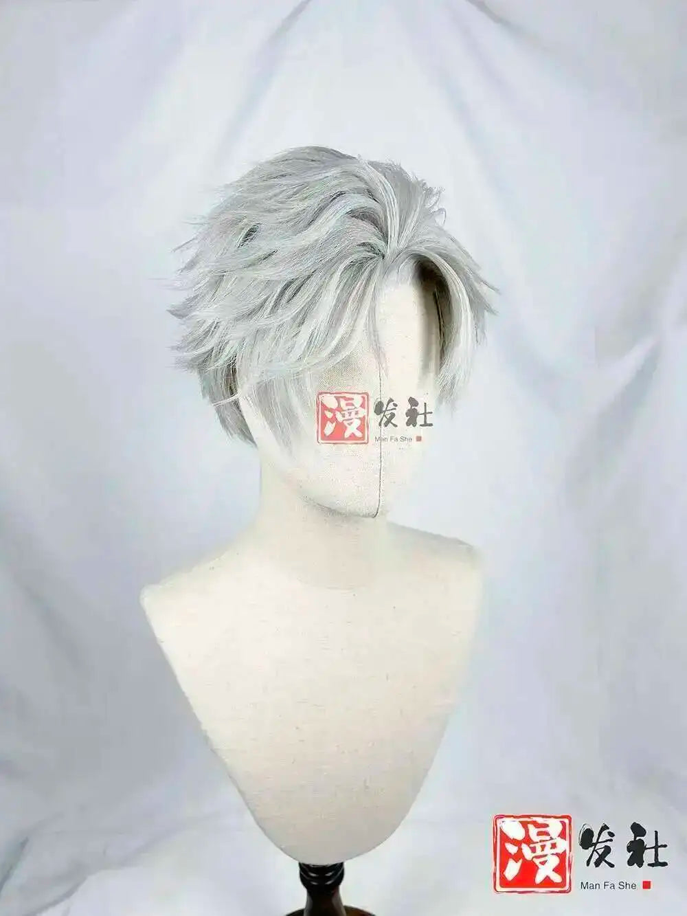 Styled Sylus wig Love And Deepspace Relentless Conqueror Cosplay Customized Men Synthetic Wig Grey Onychinus Halloween Party