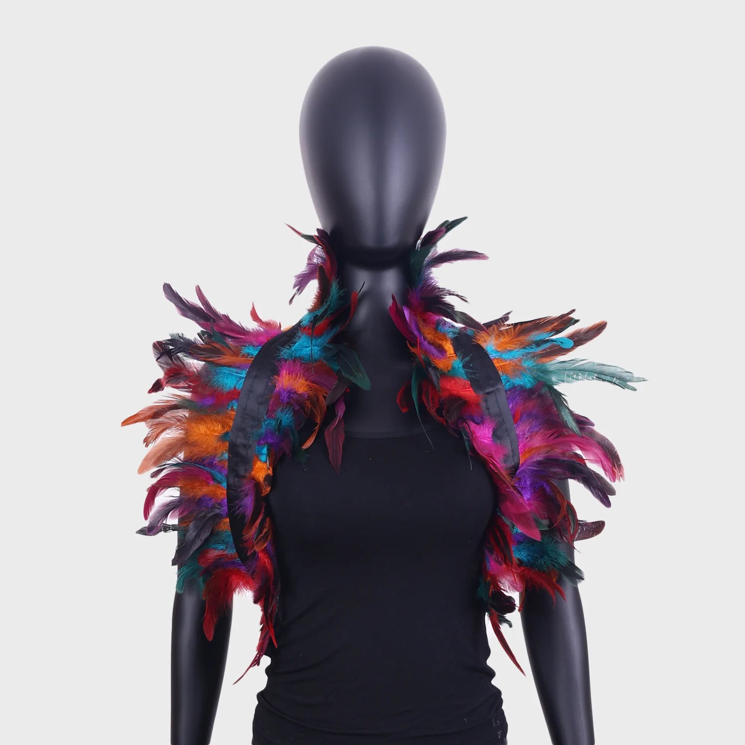 Gothic Feather Shawl Halloween Party Prom Performance Chicken Feather Accessory Cape Cloak Cosplay Costumes Poncho for Women Men