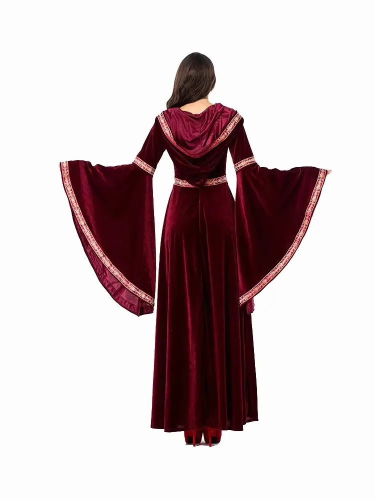 Halloween, medieval Gothic style, long sleeved shirt, luxurious women's dress, party costume, cosplay, vampire, Halloween adult