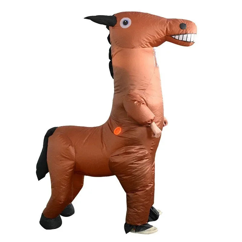 Horse Inflatable Costumes for Adults, Halloween Wear, Carnival Party Mascot, Men Women Dress Up Props Performance Outfit
