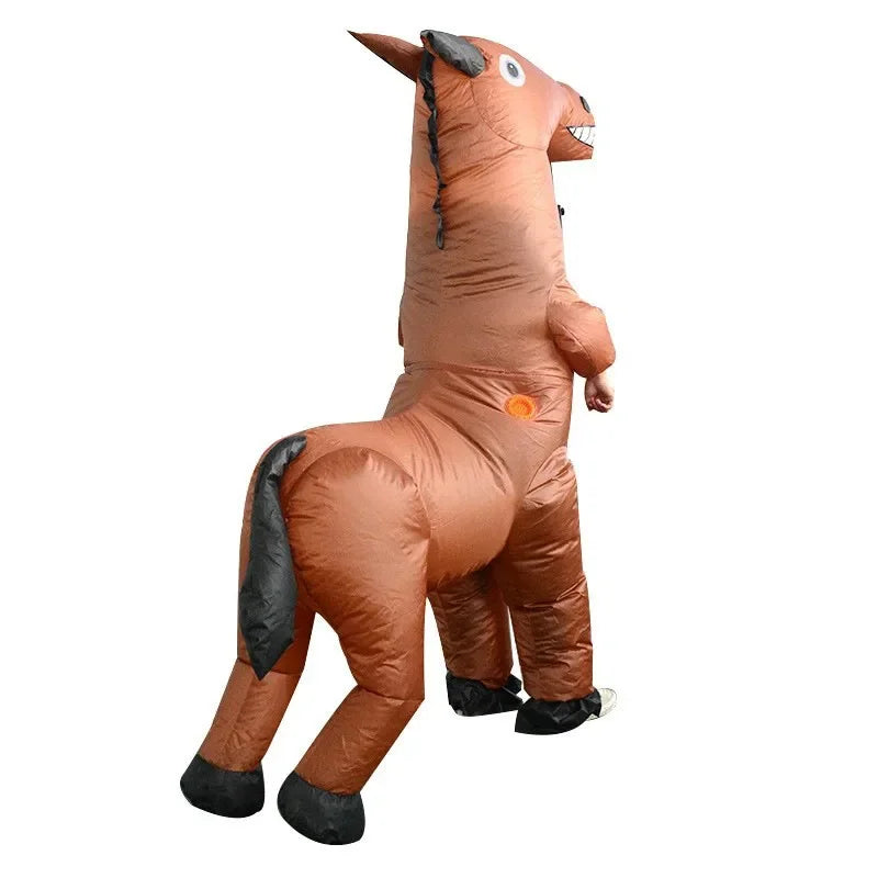 Horse Inflatable Costumes for Adults, Halloween Wear, Carnival Party Mascot, Men Women Dress Up Props Performance Outfit