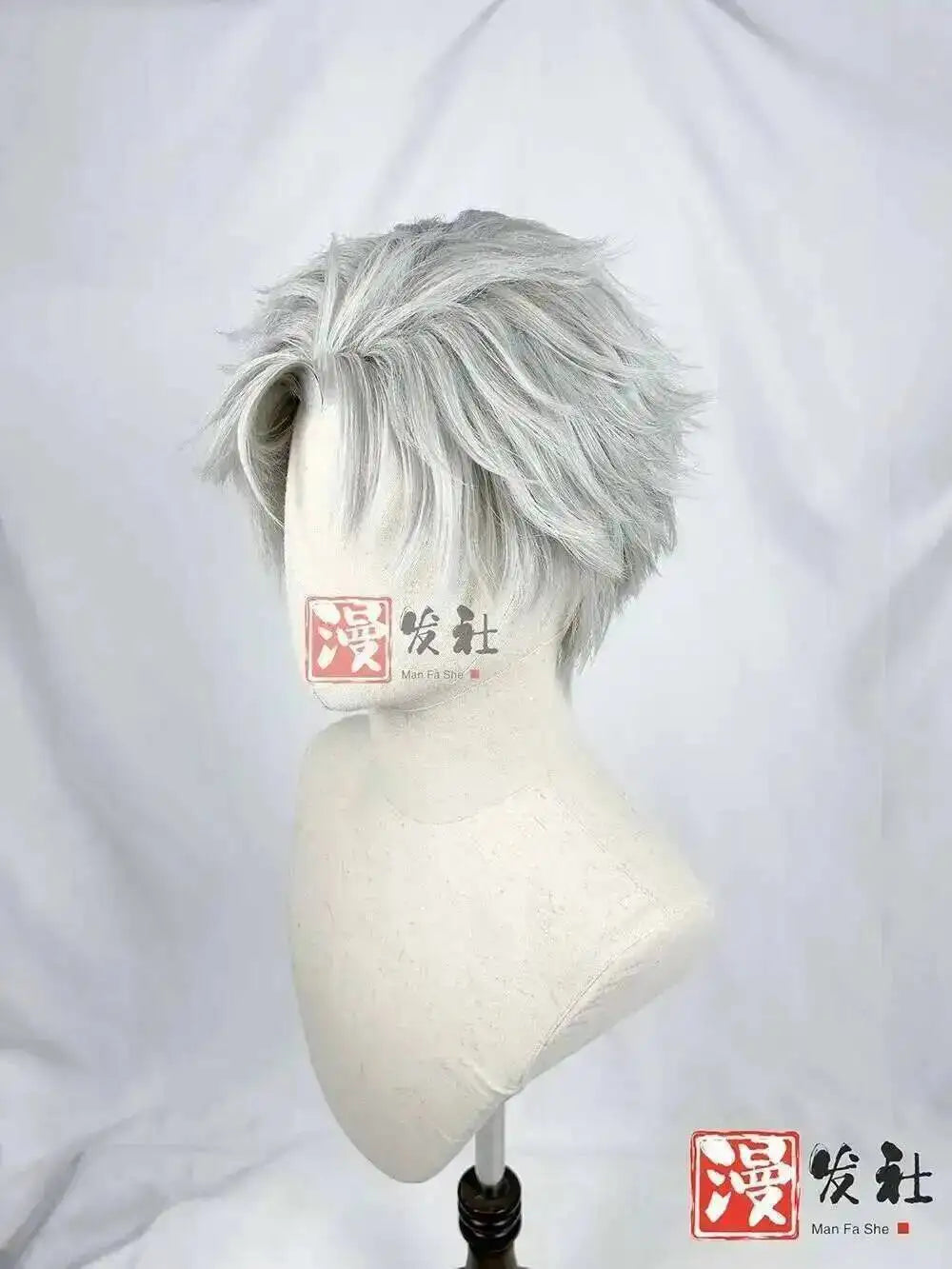 Styled Sylus wig Love And Deepspace Relentless Conqueror Cosplay Customized Men Synthetic Wig Grey Onychinus Halloween Party