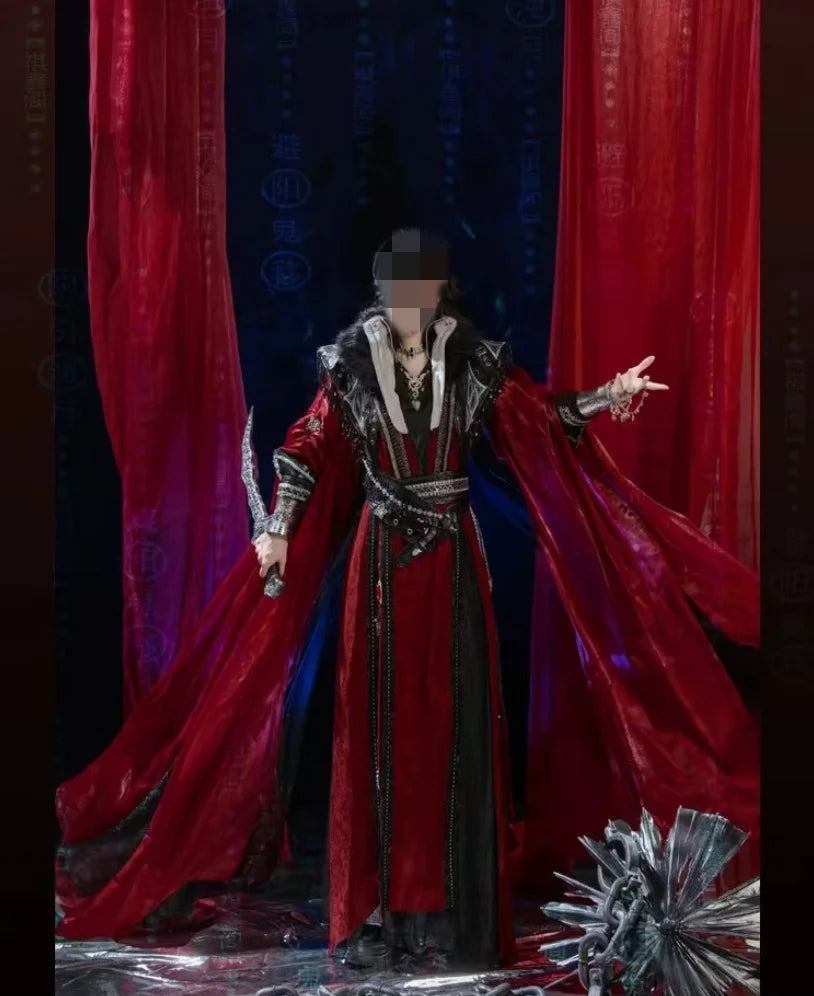 Chinese TV Series TGCF Tian Guan Ci Fu Xie Lian Hua Cheng Cosplay Costume Hua Cheng  Cos Dress Hanfu Full Set
