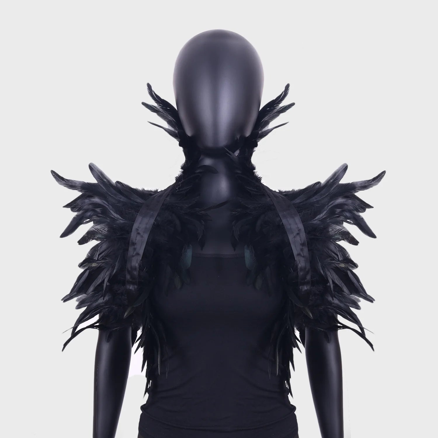 Gothic Feather Shawl Halloween Party Prom Performance Chicken Feather Accessory Cape Cloak Cosplay Costumes Poncho for Women Men