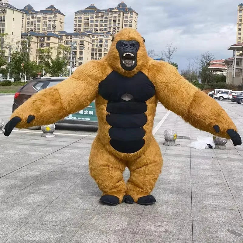 Inflatable 2M/2.6M/3M Big King Kong Gorilla Mascot Cosplay Costumes Party Advertising Plush Cartoon Doll Clothing Adult Fursuit
