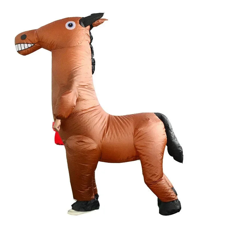 Horse Inflatable Costumes for Adults, Halloween Wear, Carnival Party Mascot, Men Women Dress Up Props Performance Outfit