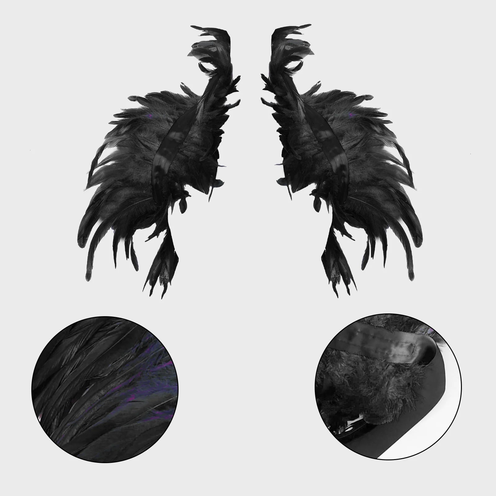 Gothic Feather Shawl Halloween Party Prom Performance Chicken Feather Accessory Cape Cloak Cosplay Costumes Poncho for Women Men