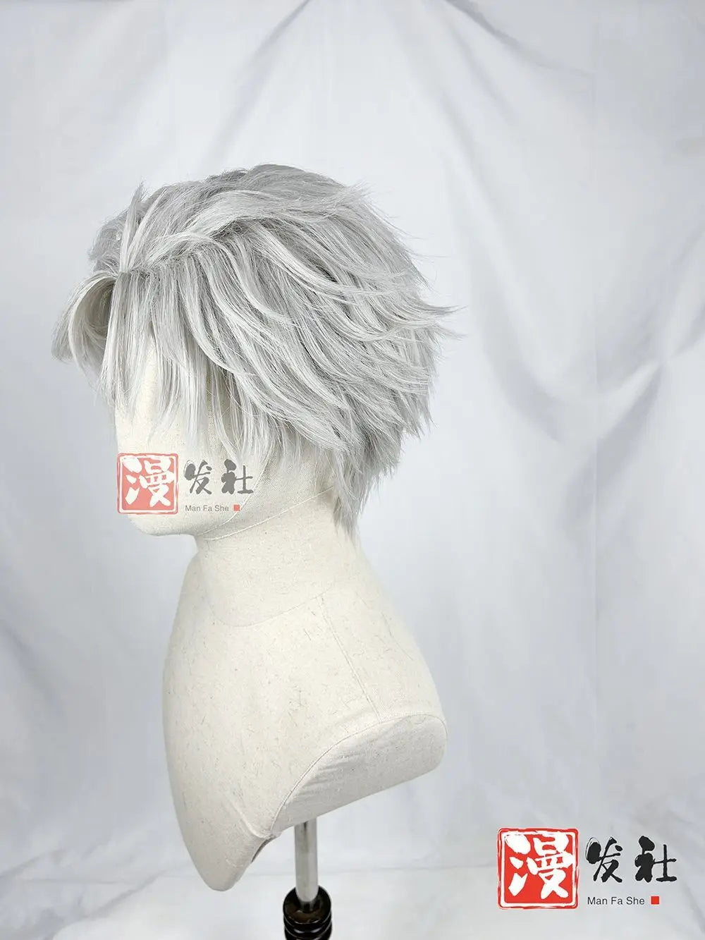 Styled Sylus wig Love And Deepspace Relentless Conqueror Cosplay Customized Men Synthetic Wig Grey Onychinus Halloween Party