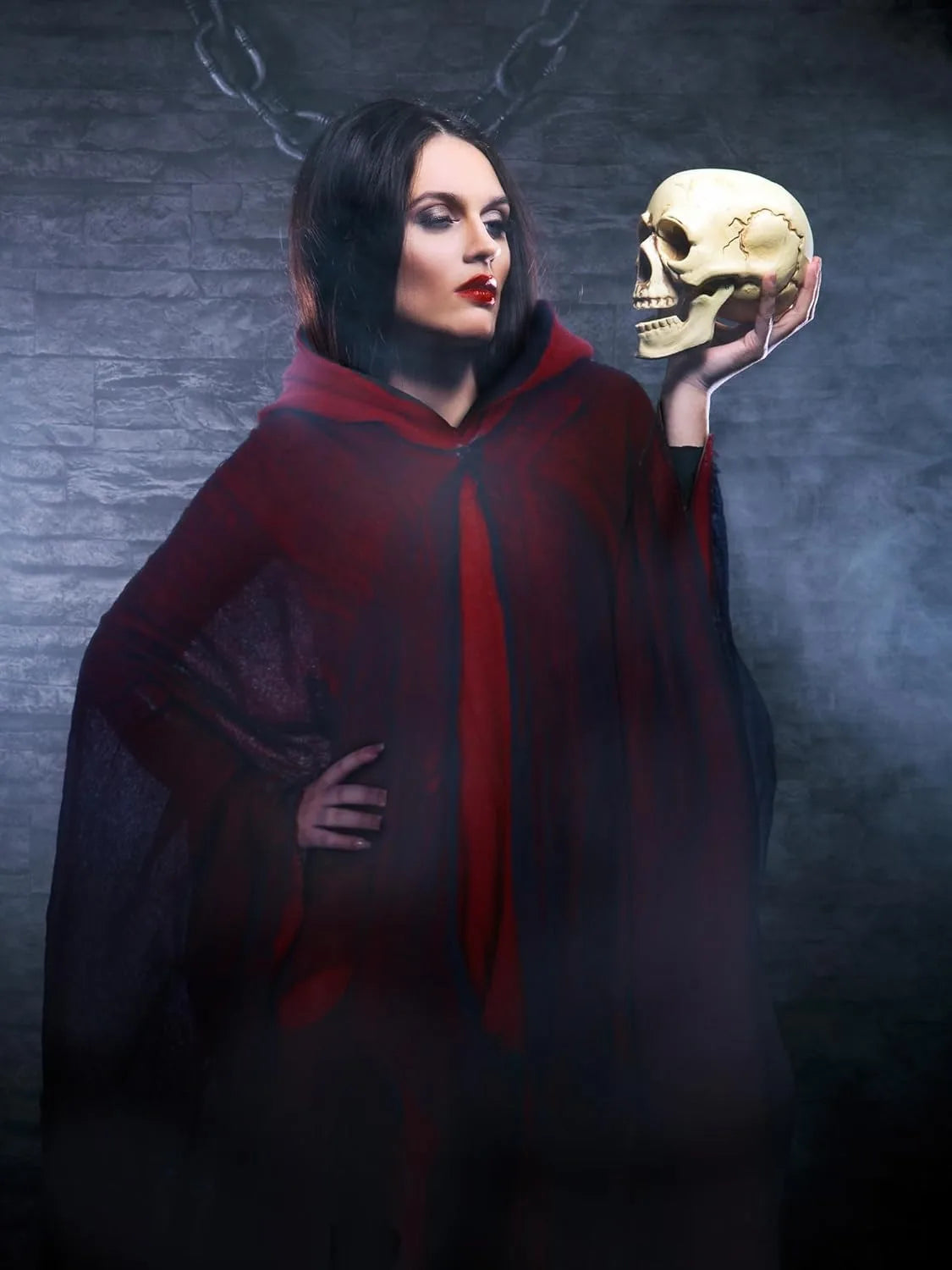 Halloween Hooded Cloak Medieval Renaissance Gothic Wizard Robe Scary Grim Reaper Cosplay Costume for Unisex