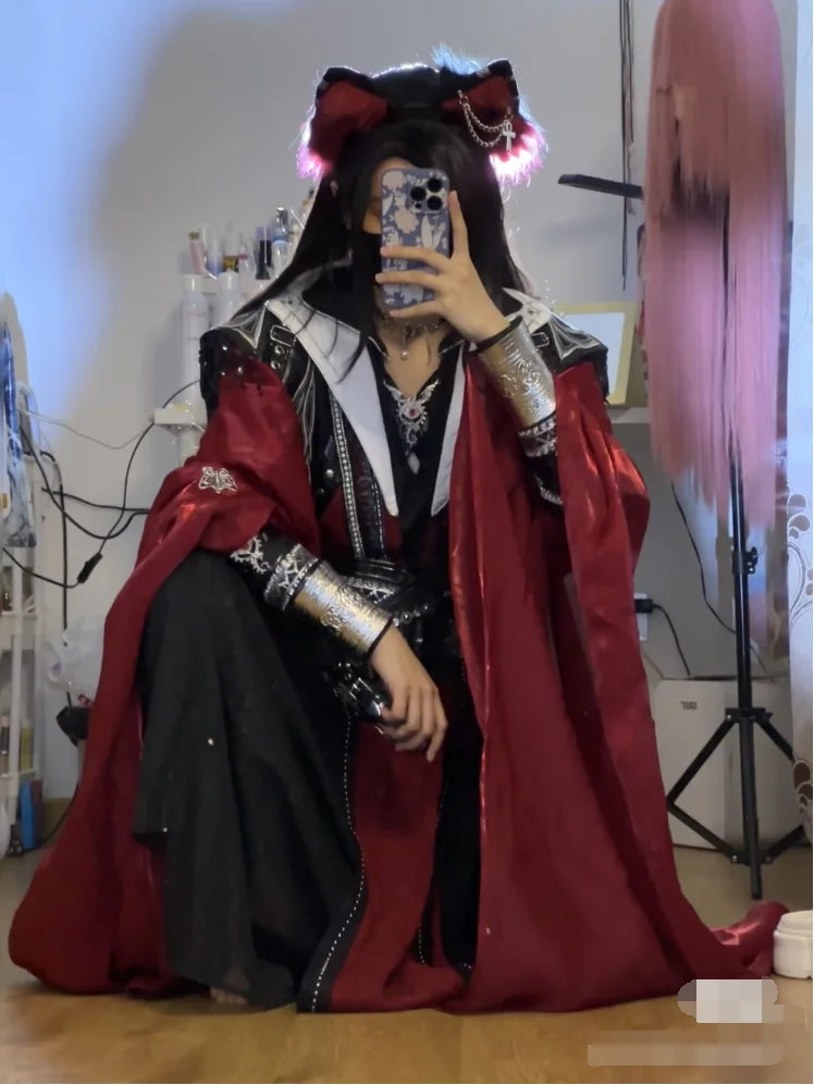 Chinese TV Series TGCF Tian Guan Ci Fu Xie Lian Hua Cheng Cosplay Costume Hua Cheng  Cos Dress Hanfu Full Set