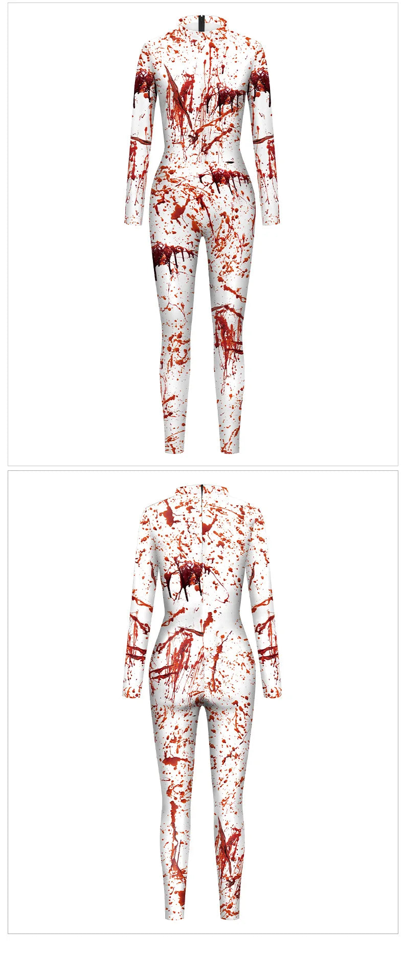 Color Cosplayer Zombie Jumpsuits Women Halloween Party Cosplay Costumes Gothic Ghastly Performance Catsuits Role Playing Costume