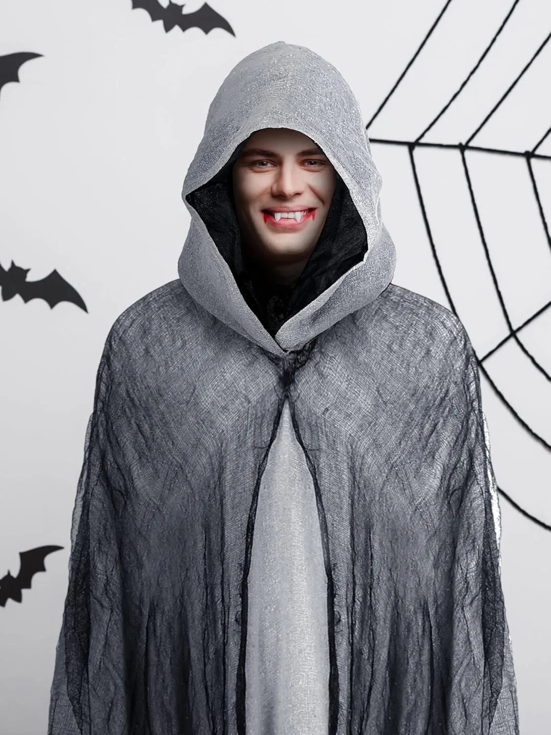 Halloween Hooded Cloak Medieval Renaissance Gothic Wizard Robe Scary Grim Reaper Cosplay Costume for Unisex