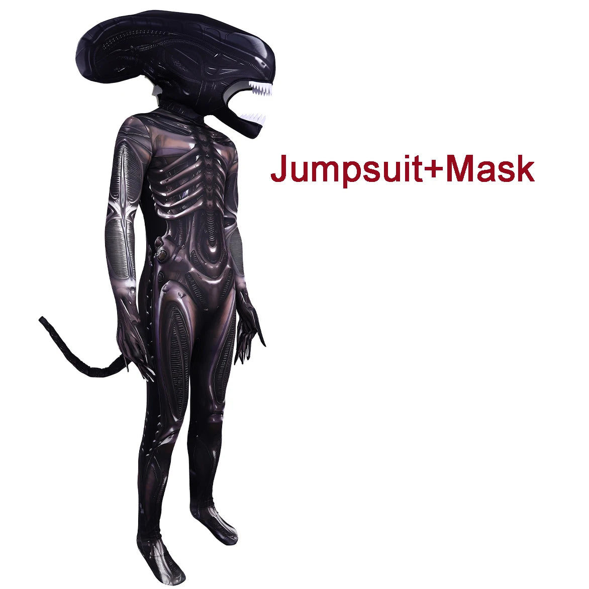 Alien Romulus Xenomorph Costume Adult Kids Horror Cos Jumpsuit Mask Tentacles Cosplay Disfraz Fear Halloween Costume Scary Suit
