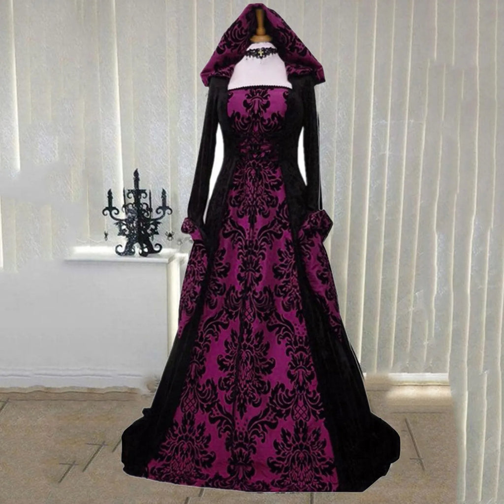 Costume Wicca Witch Medieval Dress Women Adult Plus Size Scary Cosplay Gothic New Wizard Halloween Costumes For Women