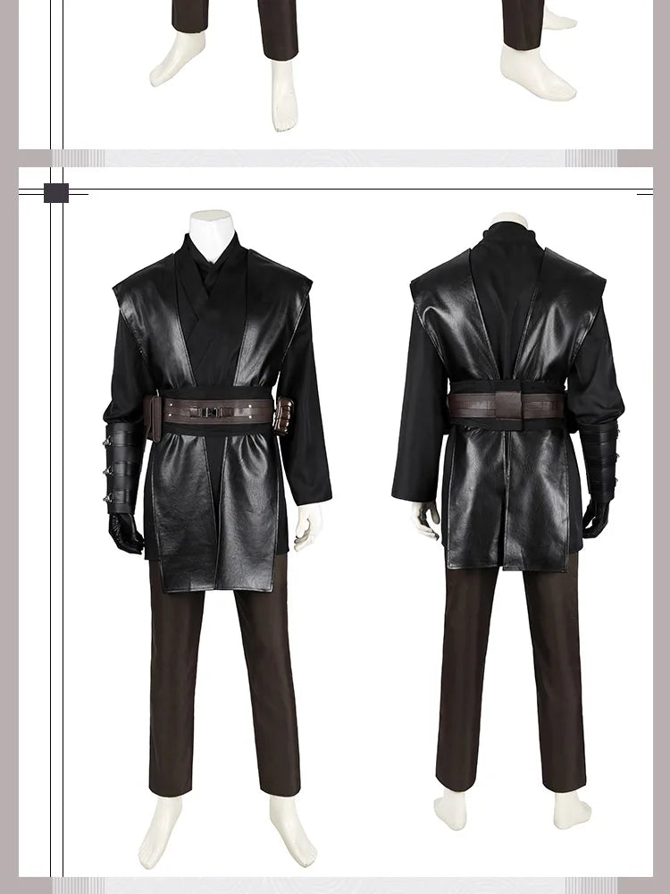 Anakin Cosplay Jedi Costume Disfraz Skywalker Vader Darth Jedi Top Pants Cloak Belt Halloween Carnival Party Outfits Men
