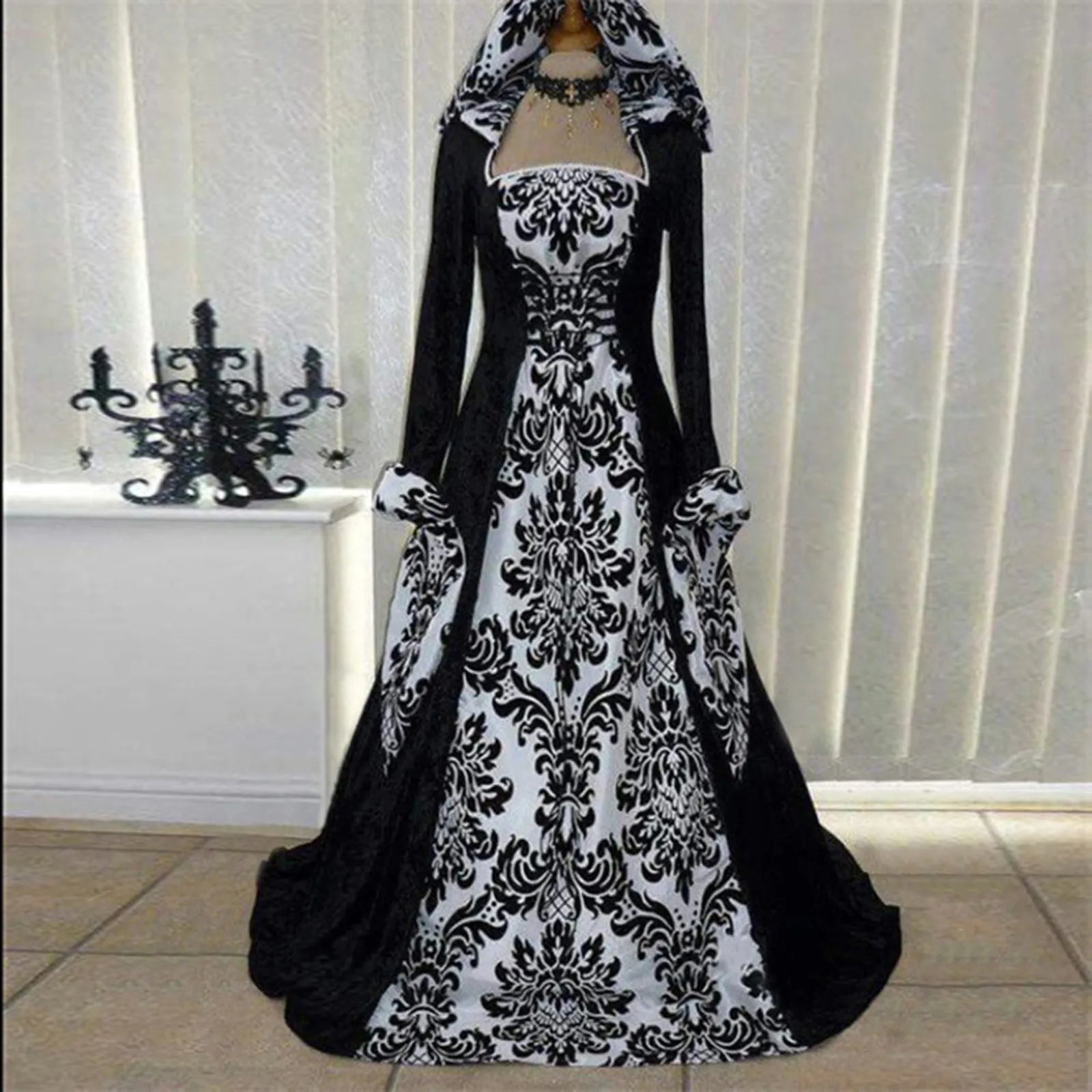 Costume Wicca Witch Medieval Dress Women Adult Plus Size Scary Cosplay Gothic New Wizard Halloween Costumes For Women