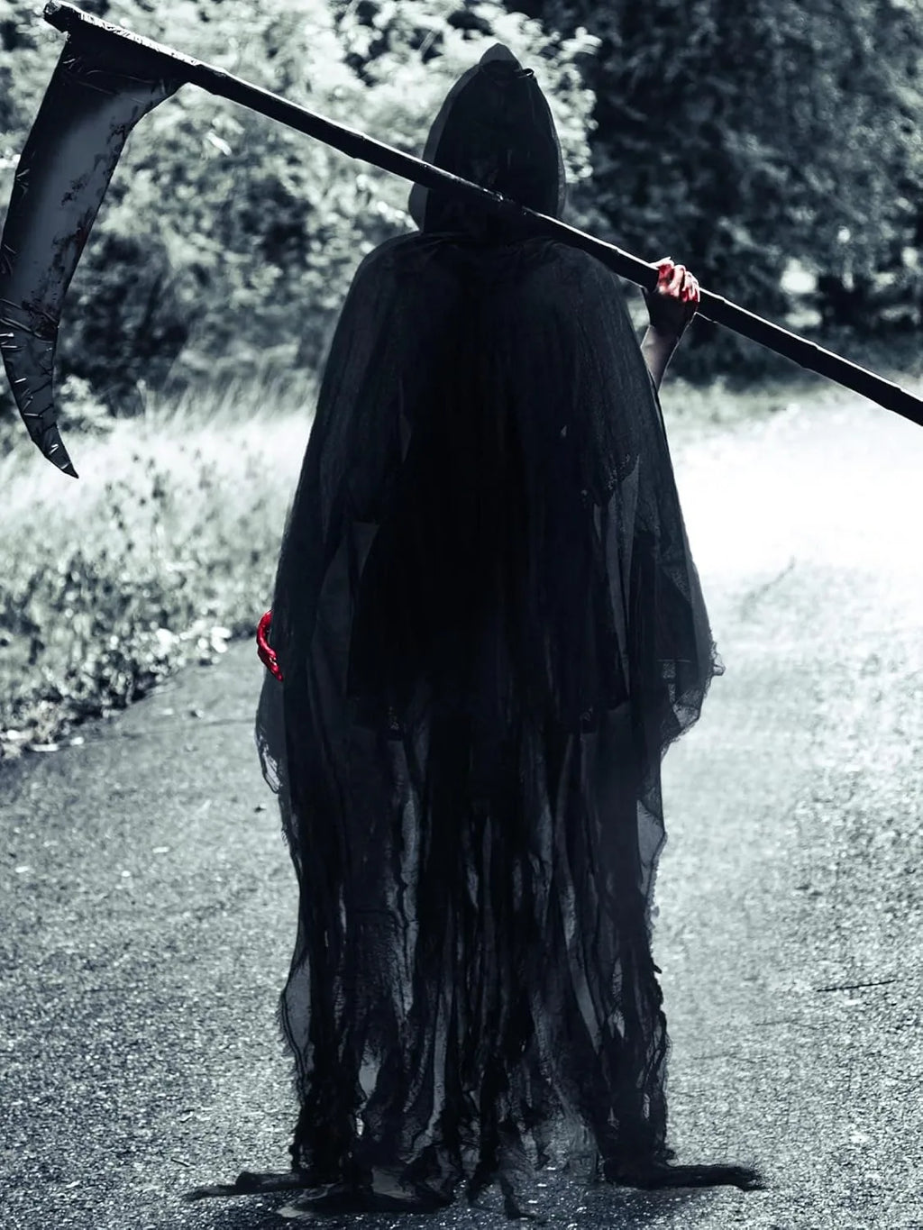 Halloween Hooded Cloak Medieval Renaissance Gothic Wizard Robe Scary Grim Reaper Cosplay Costume for Unisex
