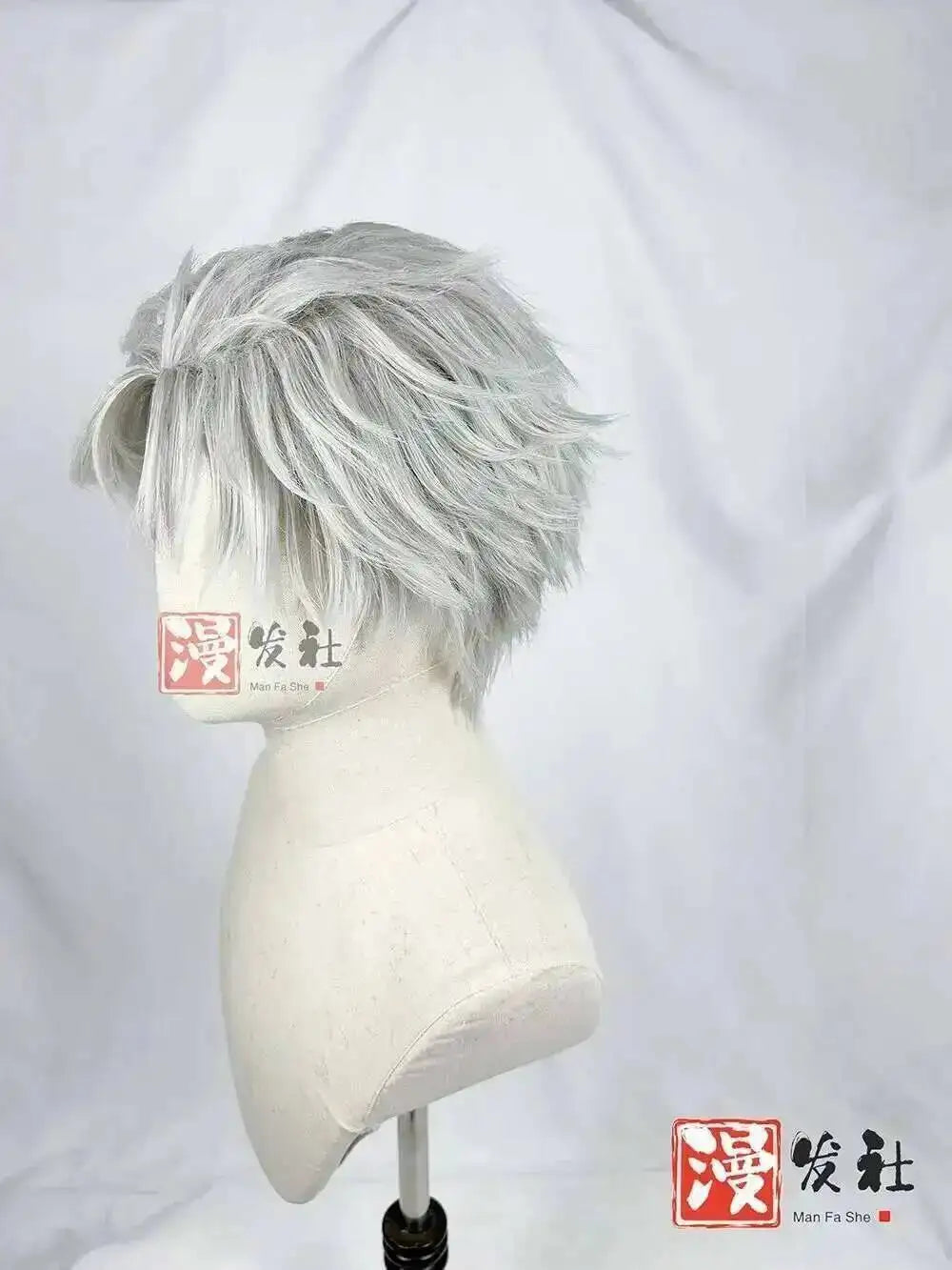 Styled Sylus wig Love And Deepspace Relentless Conqueror Cosplay Customized Men Synthetic Wig Grey Onychinus Halloween Party