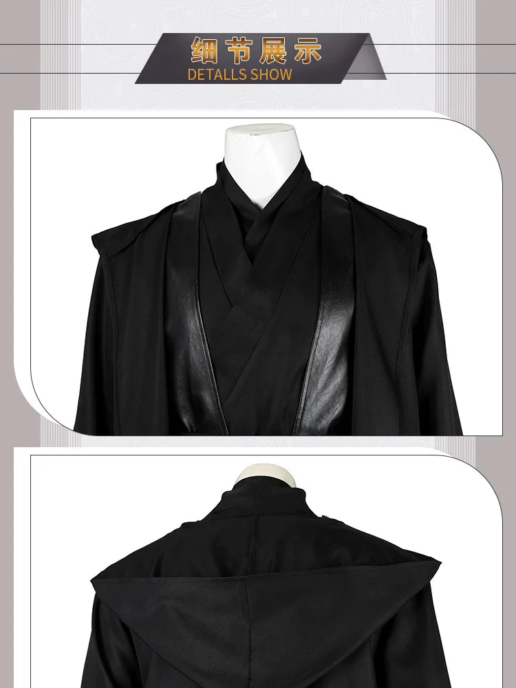 Anakin Cosplay Jedi Costume Disfraz Skywalker Vader Darth Jedi Top Pants Cloak Belt Halloween Carnival Party Outfits Men