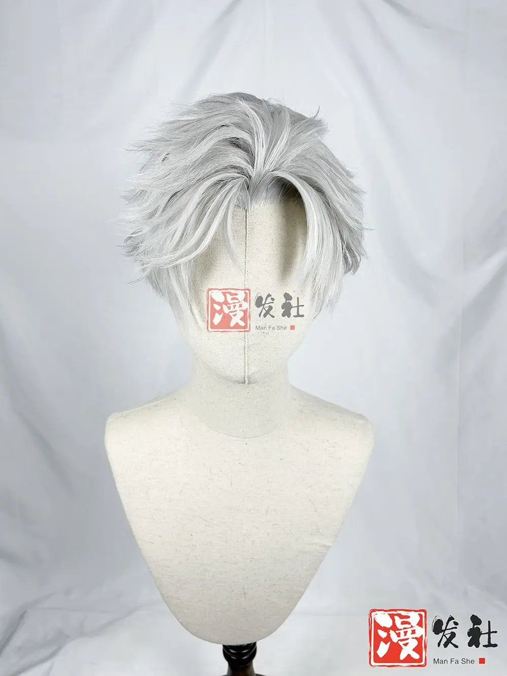 Styled Sylus wig Love And Deepspace Relentless Conqueror Cosplay Customized Men Synthetic Wig Grey Onychinus Halloween Party