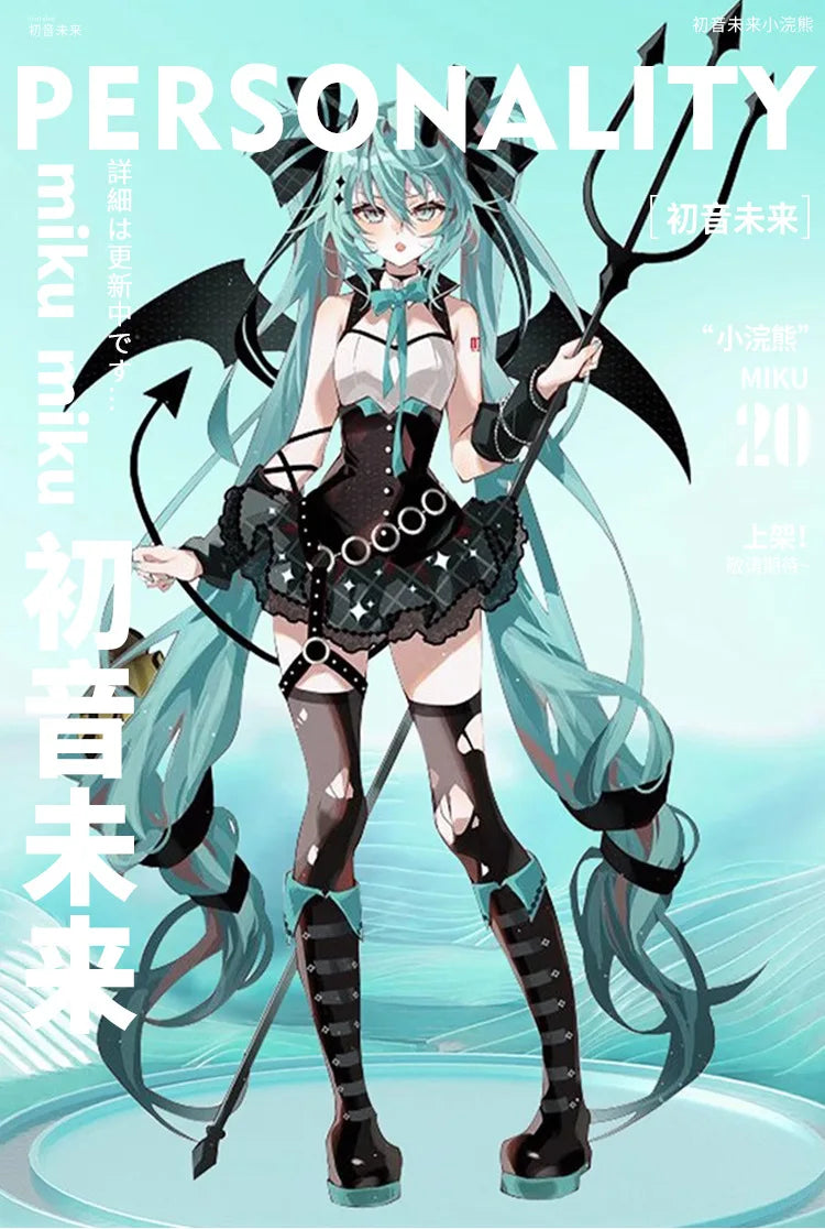 Anime Devil Hatsune Cosplay Costumes Game Demon Miku Dress Wig Wings Horns Tail Suit Carnival Party Outfits Women Sexy Uniform