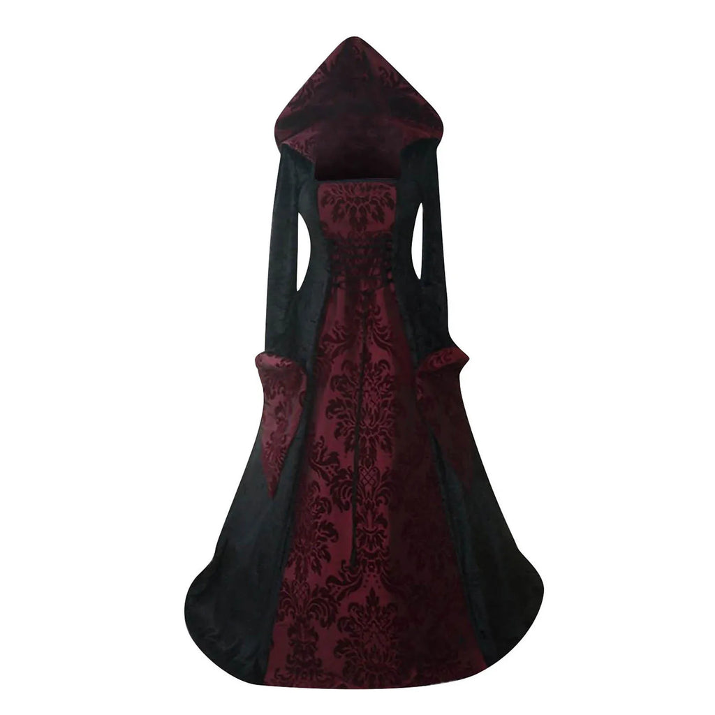 Costume Wicca Witch Medieval Dress Women Adult Plus Size Scary Cosplay Gothic New Wizard Halloween Costumes For Women