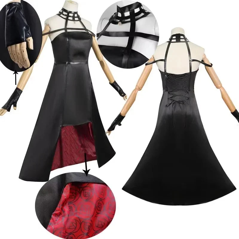 Anime Yor Forger Cosplay costume Headband Earrings Leather Stocking Wig dress full set for Halloween Carnival Party Comic Con